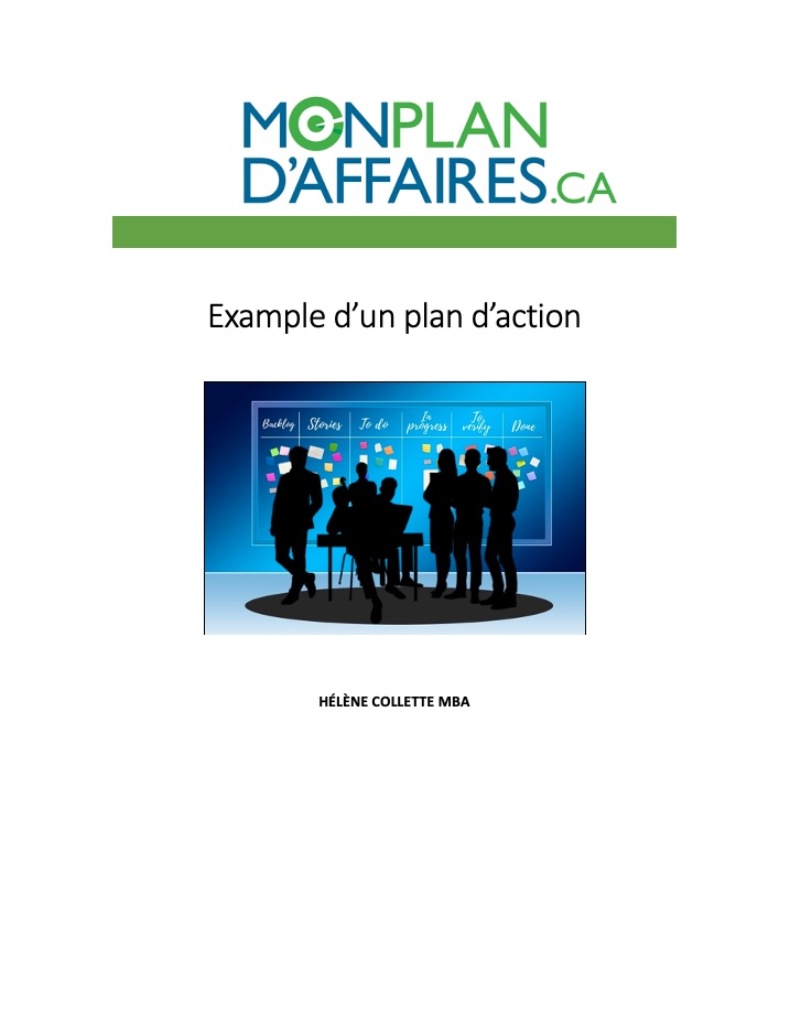 couverture du modèle de plan d'action